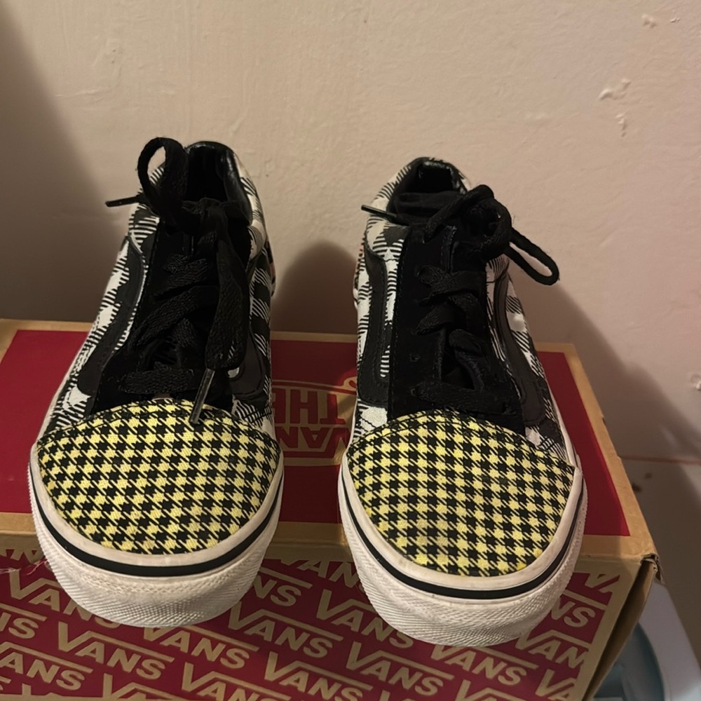 Vans Black Checkered Sneakers Sz 1
